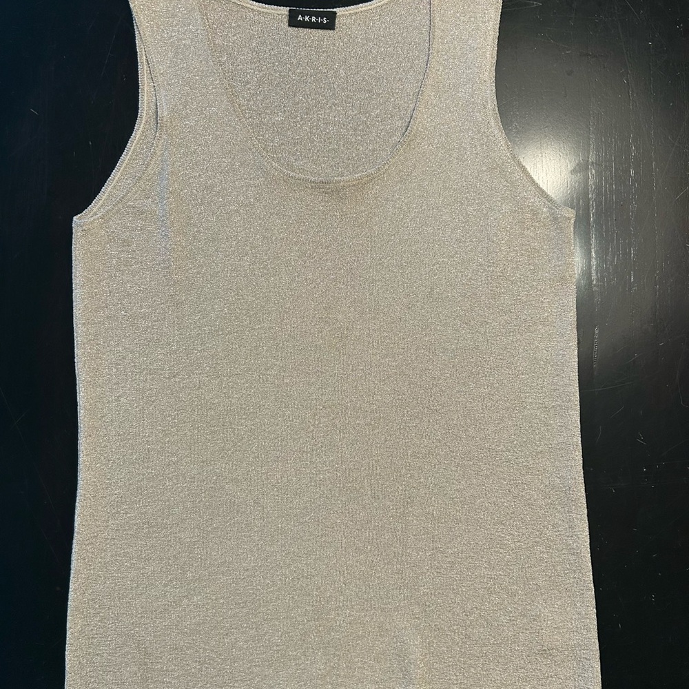 Akris Shimmering Silver Tank Top
